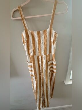 And other stories: Striped Sleeveless Button-Front dress in White and Mustard